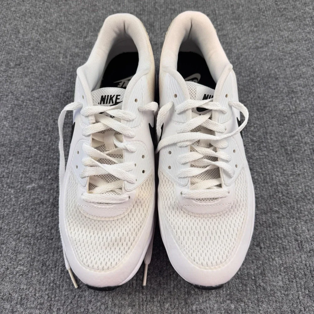 Nike Air Max 90 G Golf Shoes Mens 9.5 White Black Good CU9978-101 Spikeless
